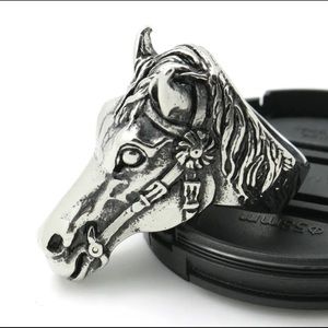 Silver Horse Head Ring so 14.5
